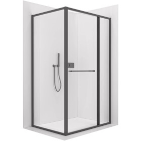 CERANO - Sprchový kout Versaro L/P - 6 mm - černá matná, transparentní sklo - 110x80 - zasouvací CER-8050BD80291