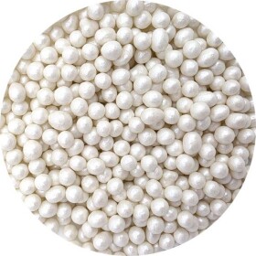 Cukrovo-rýžové perly bílé perleťové 7mm 80g - I LOVE CAKES
