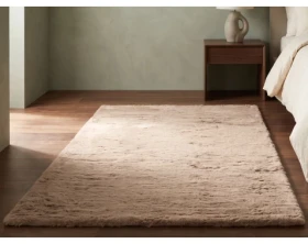 Koberec Bobs 80x150 cm, béžová imitace králičí kožešiny