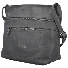 Stylová dámská koženková crossbody kabelka Olbba, tmavě šedá