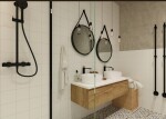 Vysoká umyvadlová baterie SAT Fusion bez výpusti páka světlé dřevo SATBSFU285DSC SATBSFU285DSC