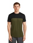 Pánské merino triko s krátkým rukávem ICEBREAKER Mens Cool-Lite Sphere III SS Tee Colour Block, Dark Loden/Black/Cb velikost: L