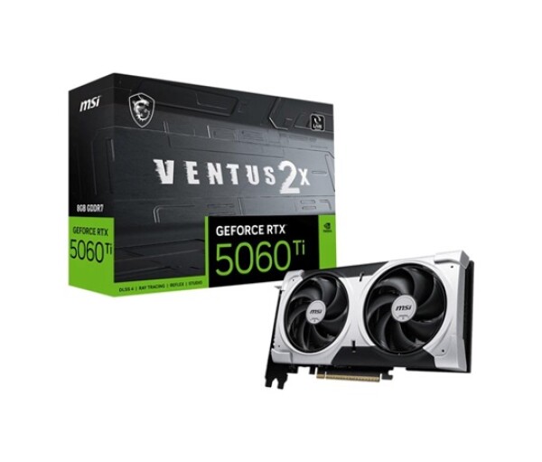 MSI VGA NVIDIA GeForce RTX 5060 Ti 8G VENTUS 2X PLUS, RTX 5060 Ti, 8GB GDDR7, 3xDP, 1xHDMI EDF_2648690