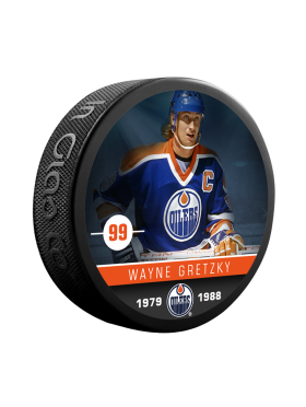 Inglasco / Sherwood Puk Wayne Gretzky #99 Edmonton Oilers Souvenir Collector Hockey Puck