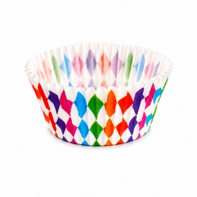 Cake star papírové košíčky na muffiny a cupcakes barevné 50x30 mm 100ks-vzor 15