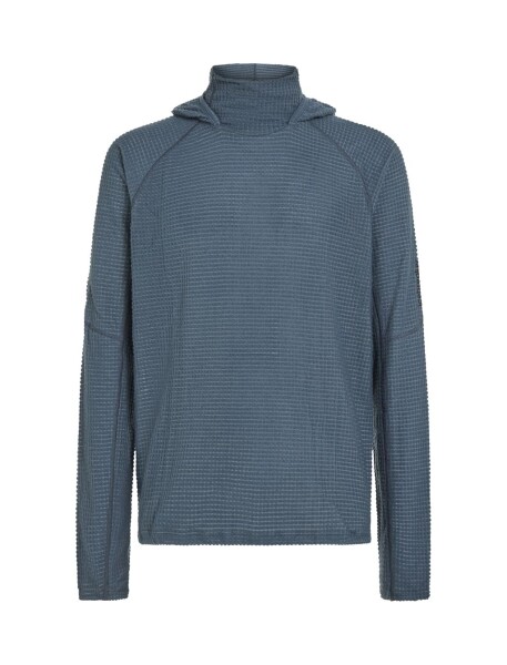 ICEBREAKER Mens Merino 400 RealFleece Grid Pulover Hood, Abyss (vzorek) velikost: M