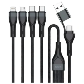 4smarts Nabíjecí kabel 4v1 černá / USB kabel / USB-A + USB-C - Lightning + microUSB + USB-C / 1,2 m (541023)