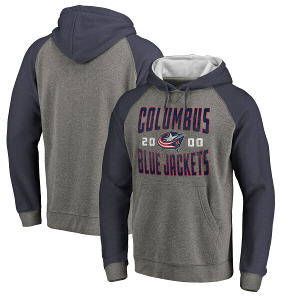 Fanatics Pánská Mikina Columbus Blue Jackets Timeless Collection Antique Stack Tri-Blend Raglan Velikost: