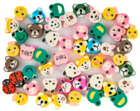 Korálky polymerové 10mm, 48ks - zvířátka