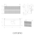 CERANO - Koupelnová skříňka pod umyvadlo Carole - bílá matná rýhovaná - 99x48x45 CER-674932