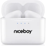 Niceboy HIVE Podsie 4 bílá / Bezdrátová sluchátka s mikrofonem / TWS / Bluetooth 5.4 / IP54 / nabíjecí pouzdro (hive-podsie-4-white)