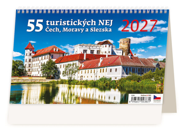 Stolní kalendář 2027 Helma 55 turistických nej Čech, Moravy a Slezska