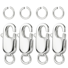 Elegantní ozdobná karabinka ze stříbra - 10 x 4 x 2 mm - 1 ks