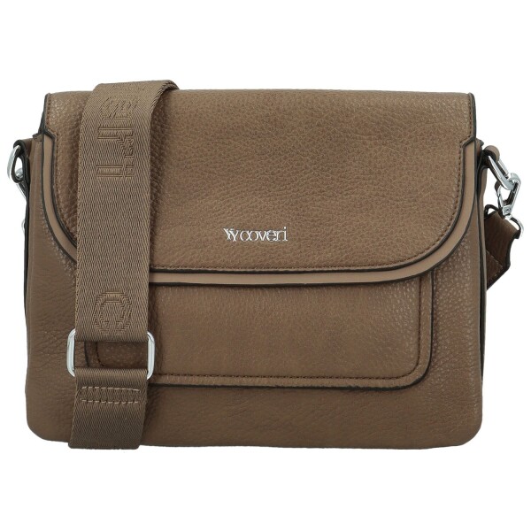 Trendy dámská koženková crossbody kabelka Coveri Longina, hnědá
