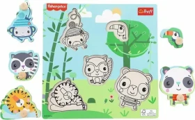 Trefl - Vkládačka - Dřevěná vkládačka Fisher Price: Džungle
