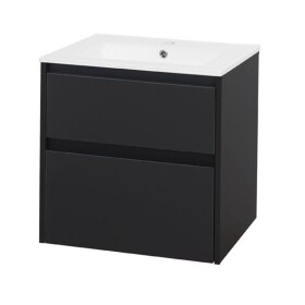 MEREO - Opto, koupelnová skříňka s keramickým umyvadlem 61 cm, černá CN940