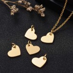 Přívěsek z nerezové oceli - zlatý - srdce - 10 x 12 x 1 mm - 1 ks