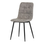 Židle jídelní, šedá látka cowboy, nohy černý kov