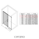 CERANO - Sprchový kout Lantono - levá - 8 mm - Soft-Close - černá matná, mléčné sklo - 110x100 - posuvný CER-665239