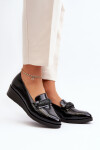 Dámské lakované boty Loafers Black Polike