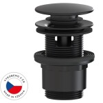 CERANO Umyvadlová výpusť - 5/4“ click-clack s přepadem - plast - 35/50mm - černá matná