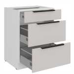 Spodní skříňka Como 60 D 3S BB - Premium Box Barva korpusu: Bílá, Barva dvířek: Kašmír