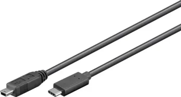 MicroConnect kabel USB C (M) - miniUSB2.0 B (M) 0.5m černá / 480Mbit/s (USB3.1CMB505)