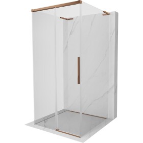 MEXEN/S - Rox-3S L sprchový kout 3 stěnný , posuvný 100 x 100, transparent, růžové zlato 8C2L-100-100-60-00-3S