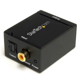 StarTech audio DAC převodník černá / Audio převodník / Coax/Toslink na RCA / napájecí adaptér (SPDIF2AA)