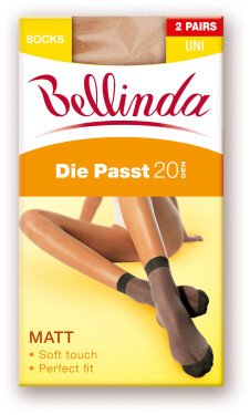 Dámské silonkové ponožky DIE PASST 20 DEN SOCKS 2 PACK - BELLINDA UNI amber
