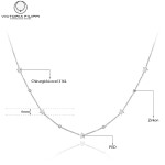 Ocelový náhrdelník se zirkony Susan - hvězdy, chirurgická ocel, Stříbrná 40 cm + 5 cm (prodloužení)