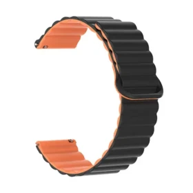 Aligator Řemínek silikonový magnetický / 22mm / černo-oranžový (22AW0033)