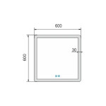 Nimco zrcadlo LED senzor 600 x 600 Model 19000 hliníkový rám, 2x dotykový senzor ZP 19066VX ZP 19066VX