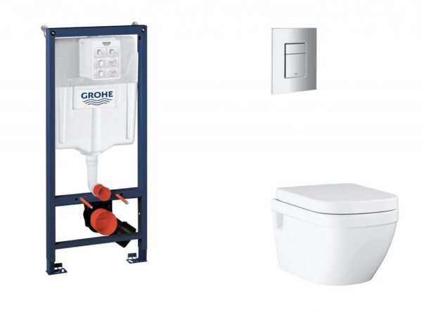 GROHE - Rapid SL Set předstěnové instalace, klozetu, sedátka SoftClose a tlačítka Skate Cosmopolitan, matný chrom SANI11BB2120