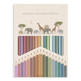 Konges Sløjd Metalické pastelky Metallic – 18 ks, multi barva, dřevo, papír