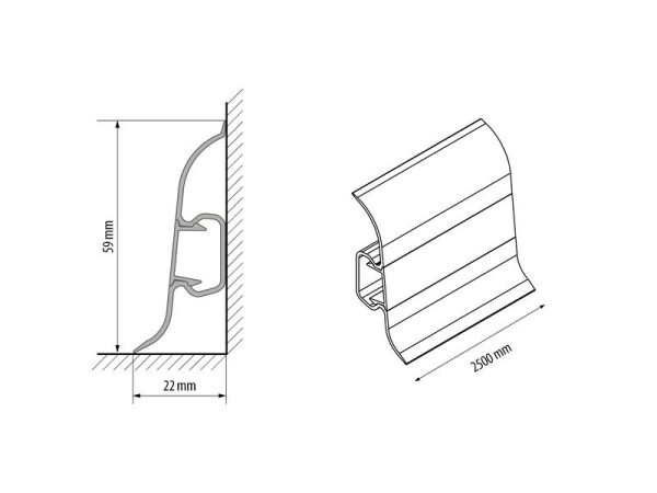 Soklová lišta PVC – Calgary nr. 216 EgibiFloors 2,5 m