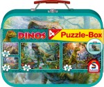 Schmidt Puzzle v plechovém kufříku - Dinosauři 4v1