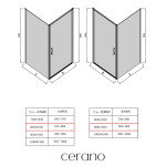 CERANO - Sprchový kout Porte L/P - 8 mm - černá matná, grafitové sklo - 80x90x195 - otočný CER-8050BD7491