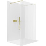 CERANO Sprchová zástěna Walk-in Onyx Duo L/P - 8 mm - hranatá vzpěra - zlatá, rýhované sklo - 90x200 cm