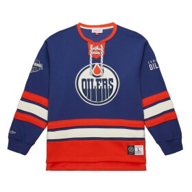 Mitchell & Ness Pánská mikina Edmonton Oilers NHL Heritage Lace-Up Jersey Crew Velikost: S