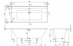 VILLEROY & BOCH - Collaro Vana 180x80 cm s panelem, odtokovou a přepadovou soupravou, bílá UBA180COR9CR00VD01