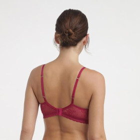 Dámská krajková podprsenka s kosticí DIM ROMANCE UNDERWIRE FULL CUP BRA - DIM - červená 80 B