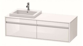 DURAVIT - Ketho Umyvadlová skříňka 43x140x55 cm, levá, 2 zásuvky, lesklá bílá KT6797L2222