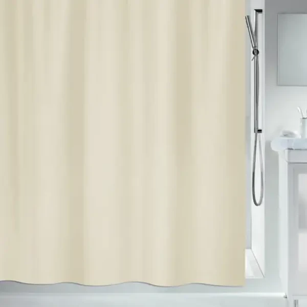 SPIRELLA Sprchový závěs MAYA béžový 180 x 180 cm / Polyester / 100% vodotěsný / Zesílené kroužky