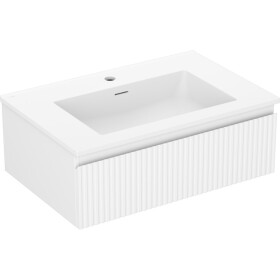 MEXEN/S - Rivel koupelnová skříňka 70 cm s umyvadlem Otis, 1 šuplík, reliéf , bílá mat 91A20-07023-1-BF01-W18M01