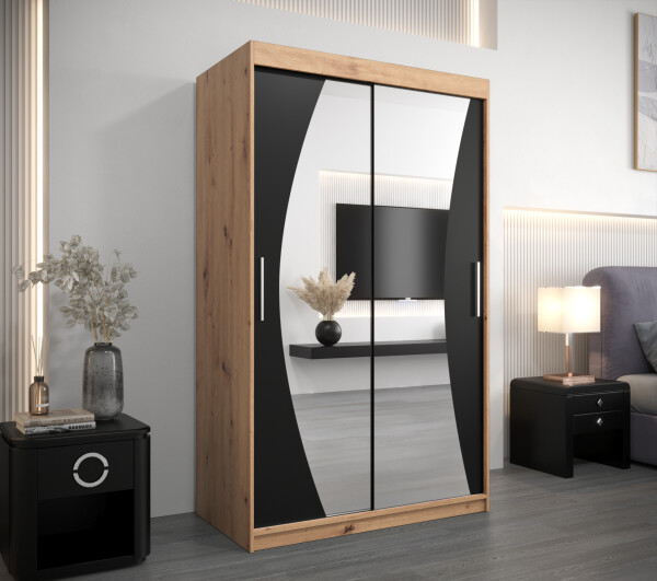 Šatní skříň Abi W0 Barva korpusu: Dub artisan, Rozměry: 120 cm, Dveře: Černá
