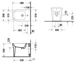 DURAVIT - White Tulip Stojící bidet, bílá 2293100000