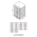 CERANO - Sprchový kout Antelo L - L/P - 6 mm - černá matná, transparentní sklo - 108x50 - otočný CER-666274