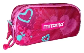 Mitama Penál 2Zip srdce / Školní penál / 2 přihrádky / zip s poutkem (64889-90015)