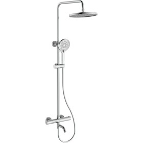 CERANO Sprchový nástěnný sloup Selma - termostatická vanová otočná baterie - chrom - 80-130,4 cm